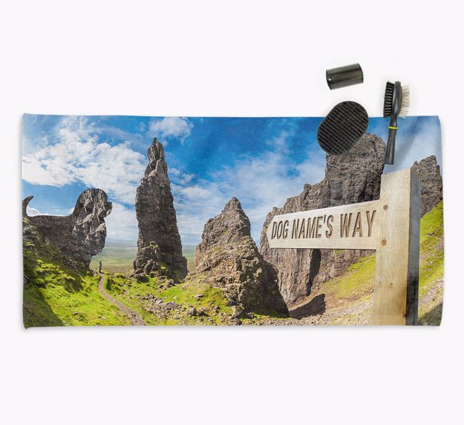 'Hiking Trail' - Personalised {breedFullName} Towel